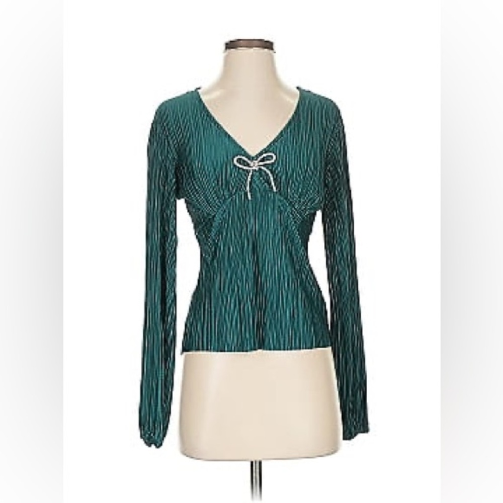 Rachel Zoe Pleated Embellished Blouse NEVER WORN